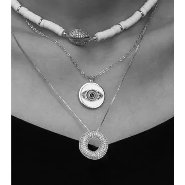 DIOWUS Bubble Letter Necklace Gold - Personalized Charm Jewelry