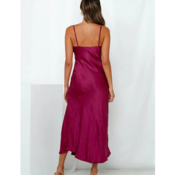 Satin Silk Slip Maxi Dress for Wedding Guests