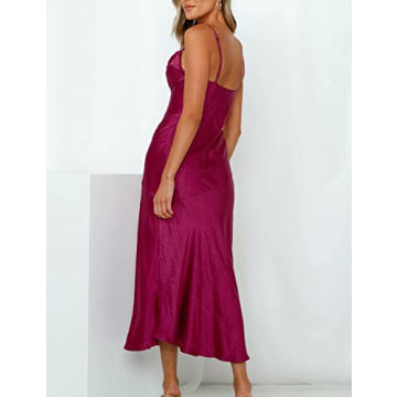 Satin Silk Slip Maxi Dress for Wedding Guests