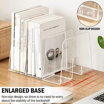 Lunmore Clear Desktop Book Organizer Pack of 2 for Easy Organizing