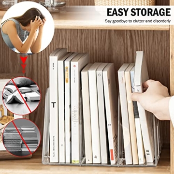 Lunmore Clear Desktop Book Organizer Pack of 2 for Easy Organizing