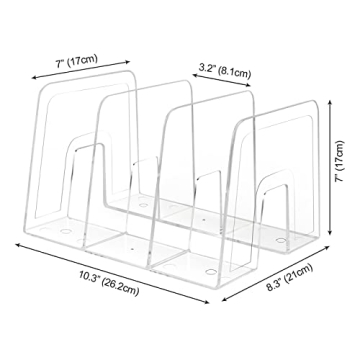Lunmore Clear Desktop Book Organizer Pack of 2 for Easy Organizing