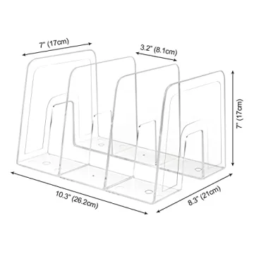 Lunmore Clear Desktop Book Organizer Pack of 2 for Easy Organizing
