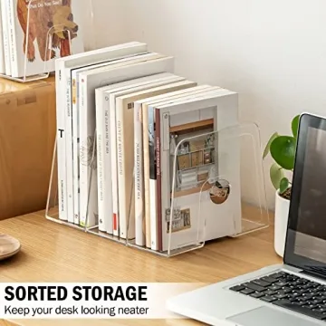 Lunmore Clear Desktop Book Organizer Pack of 2 for Easy Organizing