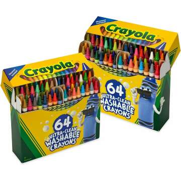 Crayola Washable Crayons 64ct - Kids Coloring Set