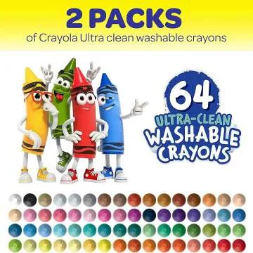 Crayola Washable Crayons 64ct - Kids Coloring Set