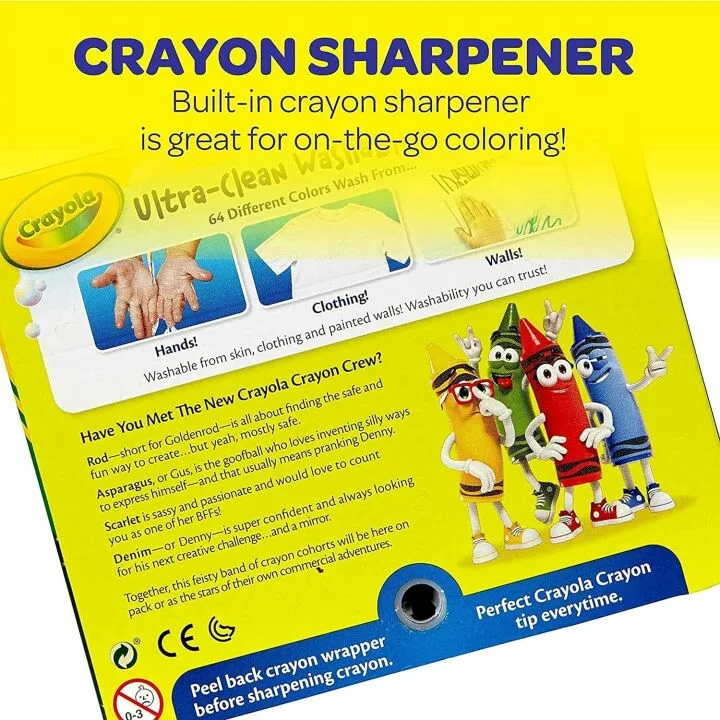 Crayola Washable Crayons 64ct - Kids Coloring Set