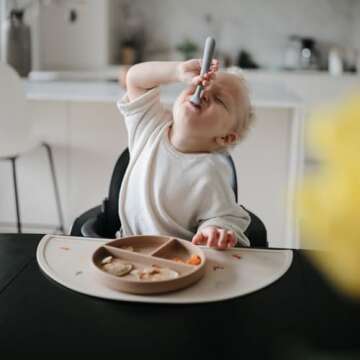 mushie Silicone Baby Feeding Spoons | 2 Pack (Ivory)