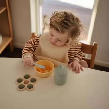 mushie Silicone Baby Feeding Spoons | 2 Pack (Ivory)