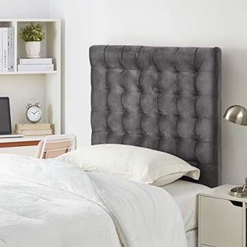 DormCo Mo' Tufted College Headboard - Plush Velvet Gray
