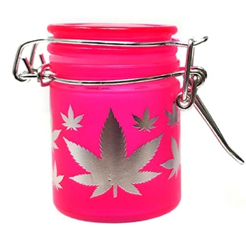 Chic Airtight Glass Mini Storage Jar in Neon Pink