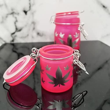 Chic Airtight Glass Mini Storage Jar in Neon Pink