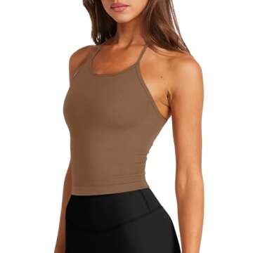 LASLULU Womens Sports Bra Workout Tank Tops Longline Padded Medium Support Fitness Workout Bra Camis...