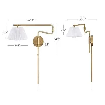 Kai Plugin Bedside Reading Lamp in Vintage Brass Finish