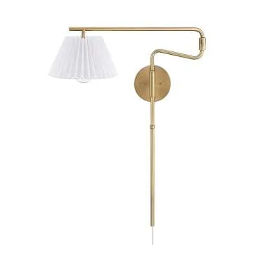 Kai Plugin Bedside Reading Lamp in Vintage Brass Finish