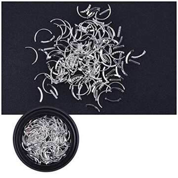 WEILUSI Gold Metal Nail Art Studs 3D Mixed Shapes Gold Sliver Rose Gold Nail Rivets Charms Star Moon Design Alloy Kit for Manicure DIY Nail Art Decoration