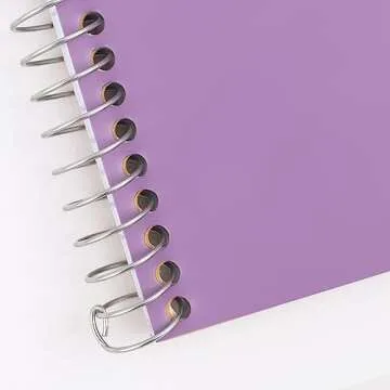 Five Star Small Spiral Notebook, 2 Subject, College Ruled Paper, 9-1/2" x 6", 100 Sheets, Amethyst Purple (840004CF1)