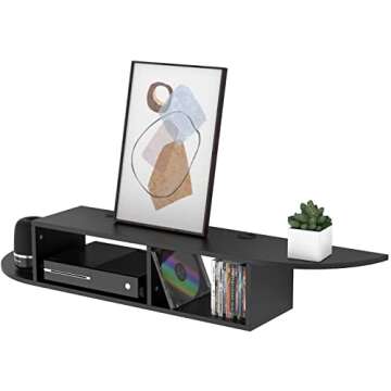 Modern Floating TV Shelf for Cable Box and Xbox - Black