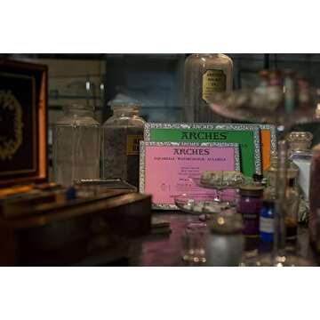 Arches Watercolor Block 9x12-inch Natural White 100% Cotton Paper - 20 Sheets of Arches Watercolor P...