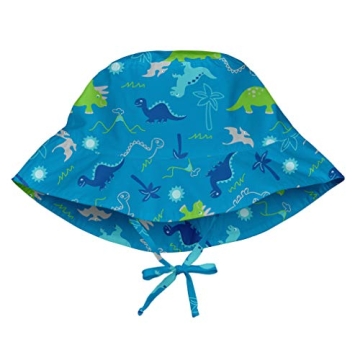 i play. Baby Girls Sun Protection Bucket Hat - Aqua Dinosaurs, 0-6 Months