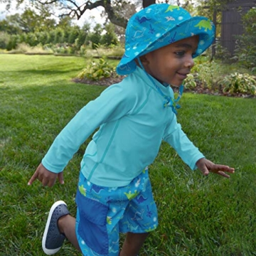 Baby Girls Sun Protection Bucket Hat Aqua Dinosaurs 0-6 Months