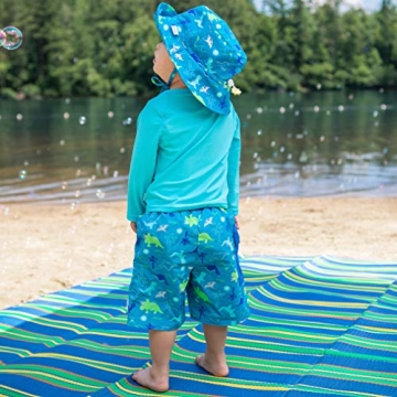 Baby Girls Sun Protection Bucket Hat Aqua Dinosaurs 0-6 Months