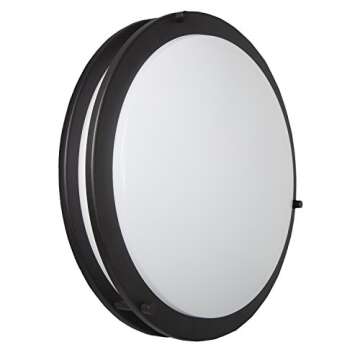 Maxxima 14 in. LED Flush Mount Ceiling Light Fixture, 1900 Lumens, 5 CCT 2700K/3000K/3500K/4000K/5000K, Dimmable Indoor Round Ceiling Mount Fixture, Perfect for Kitchen Use - Black