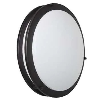 Maxxima 14 in. LED Flush Mount Ceiling Light Fixture, 1900 Lumens, 5 CCT 2700K/3000K/3500K/4000K/5000K, Dimmable Indoor Round Ceiling Mount Fixture, Perfect for Kitchen Use - Black