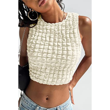 Chic CHYRII Popcorn Sleeveless Crop Top for Summer