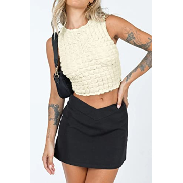 Chic CHYRII Popcorn Sleeveless Crop Top for Summer