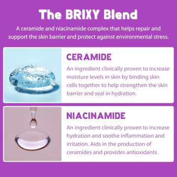 BRIXY Soap-Free Moisturizing Body Wash Bar, Gentle Skin Cleanser With Shea Butter & Castor Oil, Ceramide & Niacinamide Help Support The Skin Barrier, pH balanced, Noncomedogenic, Made in US, 4oz