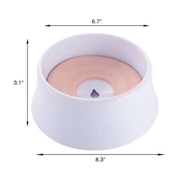 WishLotus Floating Disk Spill Proof Pet Water Bowl, Anti-Overturn/Dust/Choking Overflow Bowl Slows D...