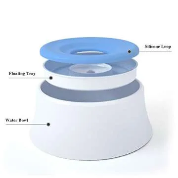 WishLotus Floating Disk Spill Proof Pet Water Bowl