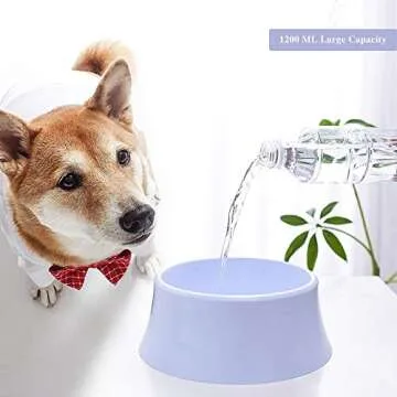 WishLotus Floating Disk Spill Proof Pet Water Bowl