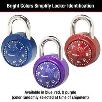 Master Lock 1530DCM Locker Lock Combination Padlock, 1 count (Pack of 1) Colors may vary