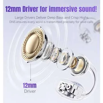 King Lucky Clip-on Earbuds,Open Ear Earbuds Wireless Bluetooth 5.4, Lightweight Open Ear Headphones with C-Shaped Bridge,Slim Hook,50H Battery,Waterproof,for Glasses Wearers and Workouts (Purple)