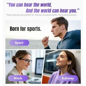 King Lucky Clip-on Earbuds,Open Ear Earbuds Wireless Bluetooth 5.4, Lightweight Open Ear Headphones with C-Shaped Bridge,Slim Hook,50H Battery,Waterproof,for Glasses Wearers and Workouts (Purple)