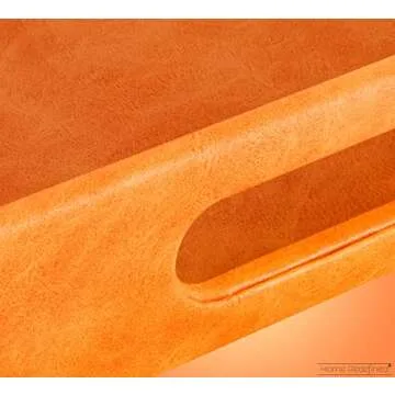 Home Redefined Beautiful Modern Elegant 18"x12" Rectangle Orange Faux Leather Decorative Tray Ottoman Coffee Table Perfume Living Room Kitchen Serving Tray with Handles for All Occasion's