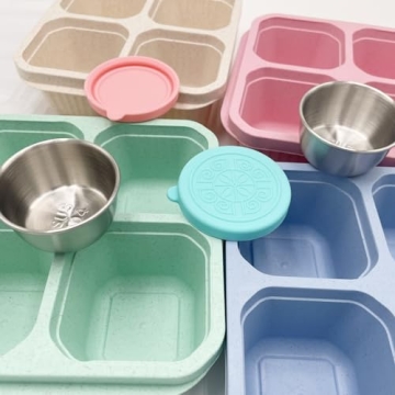 Reusable 4-Compartment Bento Box Set for Meal Prep
