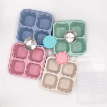 Reusable 4-Compartment Bento Box Set for Meal Prep