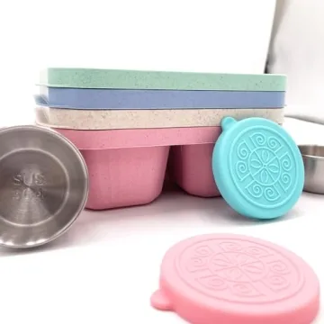 Reusable 4-Compartment Bento Box Set for Meal Prep