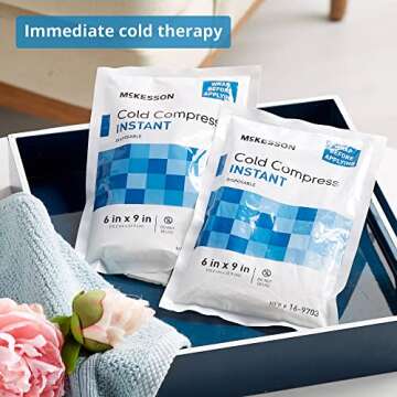 McKesson Cold Compress Instant Ice Pack [24 Pack] Disposable, Ice Packs for Injuries and Pain Relief...