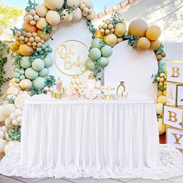 Elegant White Chiffon Table Skirt for Stylish Events