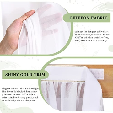 Elegant White Chiffon Table Skirt for Stylish Events