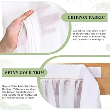 Elegant White Chiffon Table Skirt for Stylish Events