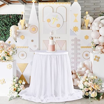 Elegant White Chiffon Table Skirt for Stylish Events