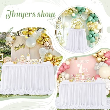 Elegant White Chiffon Table Skirt for Stylish Events