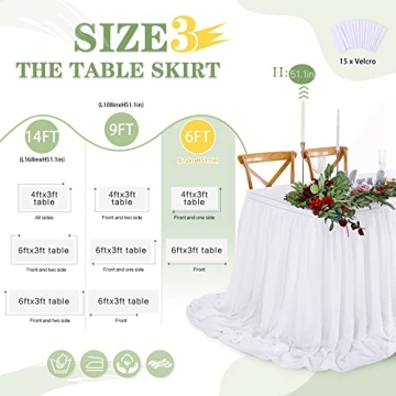 Elegant White Chiffon Table Skirt for Stylish Events