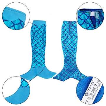 E-TING Santa Mermaid Dress Clothing for Elf Doll Christmas Accessories (Old Blue)