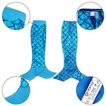 E-TING Santa Mermaid Dress Clothing for Elf Doll Christmas Accessories (Old Blue)